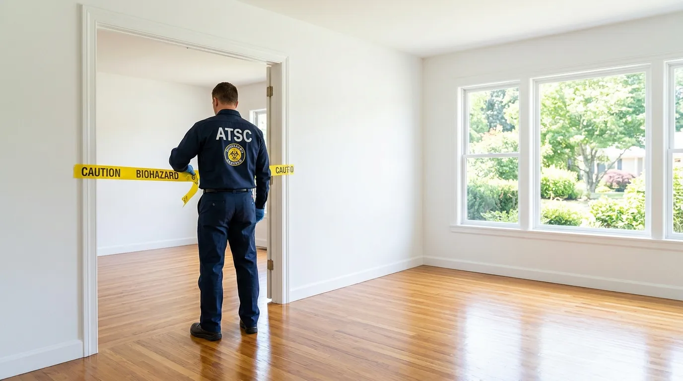 Certified biohazard cleanup crew performing Decomposition Cleanup in Broadview Heights